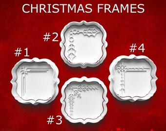Christmas Frame Cookie Cutters ~ Christmas Cookies ~ Polymer Clay Cutters ~ Christmas Ornament ~ Christmas Gifts ~ Sugar Cookies