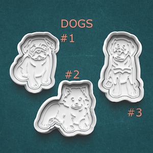 Dog Polymer Clay Cutters ~ Samoyed Dog Breed ~ Rottweiler Cutter ~ Pug Cookie Cutter ~ Dog Owner Gifts ~ Cute Dog Cutters ~ Sugar Cookies