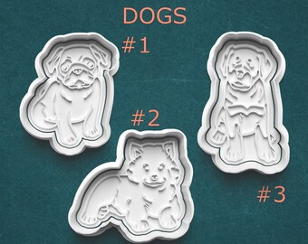 Dog Polymer Clay Cutters ~ Samoyed Dog Breed ~ Rottweiler Cutter ~ Pug Cookie Cutter ~ Dog Owner Gifts ~ Cute Dog Cutters ~ Sugar Cookies