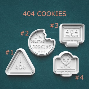 Internet Cookie Cutters ~ Computer Cookie Cutters ~ Polymer Clay Cutters ~ I'm Deleting Cookies ~ 404 Not Found ~ No Internet ~ Error Alert