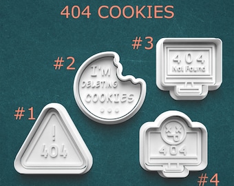 Internet Cookie Cutters ~ Computer Cookie Cutters ~ Polymer Clay Cutters ~ I'm Deleting Cookies ~ 404 Not Found ~ No Internet ~ Error Alert