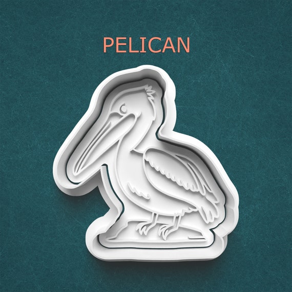 Pelican Cookie Cutter and Stamp ~ Clay Stamp ~ Cookie Stamp ~ Polymer Clay Cutter ~ Beach Bird ~ Bird Cookie Cutter ~ Baking Supplies