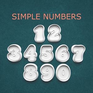 Simple Numbers Cookie Cutter Set ~ 0–9 Number Cutters ~ Birthday ~ Anniversary ~ Graduation Baking Tools ~ Polymer Clay Stamp