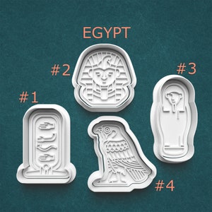 Ancient Egypt Cookie Cutters ~ Falcon Cookie Cutter ~ Sarcophagus ~ Polymer Clay Cutters ~ Pharaoh Head ~ Ancient History ~ Archaeology
