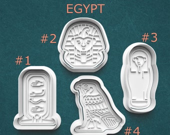 Ancient Egypt Cookie Cutters ~ Falcon Cookie Cutter ~ Sarcophagus ~ Polymer Clay Cutters ~ Pharaoh Head ~ Ancient History ~ Archaeology