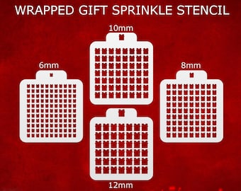 Christmas Gift Sprinkle Card ~ DIY Custom Sprinkle Stencil ~ Royal Icing Sprinkles ~ Christmas Sprinkle ~ Multiple Sizes ~ Dye Free Sprinkle