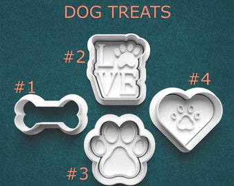 Dog Treat Cutters ~ Dog Biscuit Molds ~ Dog Bone Cutter ~ Paw Print Cookie Cutter ~ Pet Owner Gifts ~ Gifts for Dog Lovers ~ Animals