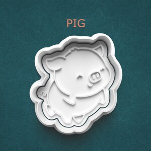 Pig Cookie Cutter ~ Cookie Stamp ~ Cookie Mold ~ Clay Stamp ~ Clay Press ~ Cute Pig ~ Farm Animal Cookie Cutter ~ Baking Supplies