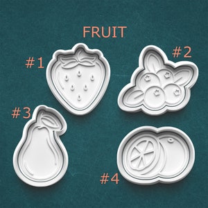 Orange Cookie Cutter ~ Blueberries Cookie Cutter ~ Strawberry Cutter ~ Pear Cutter ~ Polymer Clay Cutters ~ Kitchen Gifts ~ Baking Supplies