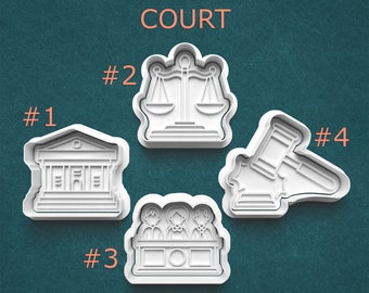 Court Cookie Cutters ~ Justice Cutters ~ Gavel Cutter ~ Courthouse Cutter ~ Jury Cutter ~ Criminal Justice ~ Law School Grad ~ Lawyer Gift