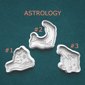 Astrology Gifts ~ Horoscope Cookie Cutters ~ Planetary Alignment ~ Stargazing Clay Cutters ~ Space ~ Moon ~ Astronomy ~ Zodiac Signs