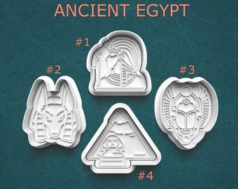 Egyptian Ancient History Cookie Cutter Set – Pharaoh, Anubis, Scarab Beetle, Sphinx Pyramid | Cultural Baking, Craft Cutters, Clay Tools