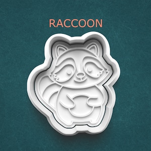 Raccoon Cookie Cutter ~ Trash Panda ~ Clay Press ~ Cookie Stamp ~ Polymer Clay Stamp ~ Clay Cutter ~ Cute Raccoon ~ Baking Supplies ~ Gifts