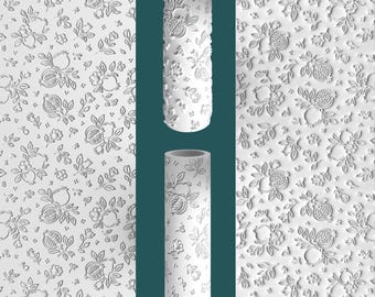 Pomegranate Texture Roller ~ Floral Pomegranate Embossing Roller ~ Botanical Cookie Roller ~ Clay Texture Roller ~ Fruit Dough Roller