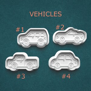 Car Cookie Cutters ~ Truck Clay Cutter ~ Vehicles ~ Automobiles ~ Convertible Car ~ Pickup Truck ~ Sugar Cookies ~ Cookie Molds ~ Polymer