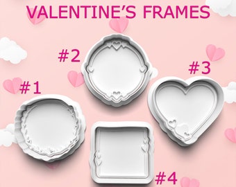 Valentine's Day Frames ~ Valentine's Day Cutters ~ Edible Frames ~ Cookie Decorating ~ Heart Frame Cutters ~ Cookie Molds ~ Polymer Clay Art