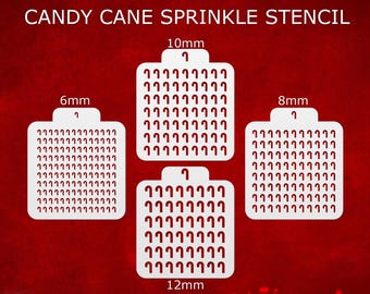 Candy Cane Sprinkle Card ~  DIY Custom Sprinkle Stencils ~ Royal Icing Sprinkles ~ Christmas Sprinkles ~ Multiple Sizes ~ Dye Free Sprinkles
