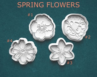 Spring Flower Cookie Cutter and Clay Fondant Stamp ~ Daisy Clay Cutter and Cookie Stamp ~ Poppy Cookie Cutter ~ Flower Gifts ~ Garden Gifts