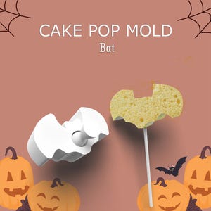 Bat Halloween Cake Pop Mold – 2-Piece Set with Pop Press Tool | Perfect for Holiday Cake Pops, Crafts, and Treats | Gift Idea for Bakers