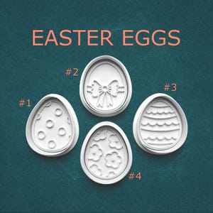 Easter Egg Cookie Cutter Set – Decorative Egg Designs for Baking, Fondant, Clay & Pottery – Spring Easter Party, Cake and Cookie Decorating