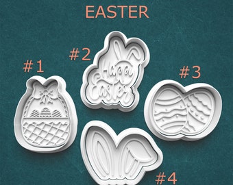 Easter Cookie Cutters ~ Happy Easter Polymer Clay Cutter ~ Easter Eggs Cutters ~ Easter Crafts ~ Sugar Cookies ~ Baking Supplies