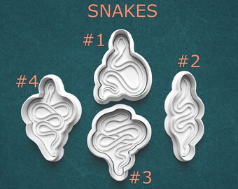 Snake Cookie Cutters Clay Stamps ~ Snake Symbol Cookie Cutters ~ Snake Fondant Cutter ~ Reptile Cookie Clay Cutters ~ Snake Clay Press