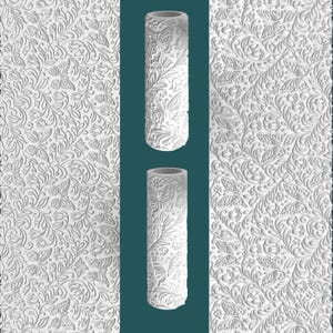 Butterfly with Ivy Texture Roller, Floral Vine Pattern Roller, Nature Embossing Rolling Pin, Clay & Cookie Pattern Tool