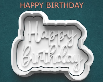 Happy Birthday Cookie Cutter ~ Birthday Party ~ Birthday Gifts ~ Birthday Snacks ~ Birthday Cookies ~ Gifts for Him ~ Gifts for Her ~ Clay