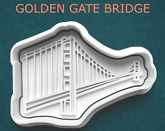 Golden Gate Bridge Cookie Cutter ~ San Francisco Landmark ~ California Cookie Cutters ~ Fog City ~ USA Landmarks Polymer Clay Cutters