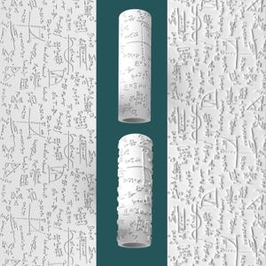 Math Formula Texture Roller – Science Pattern Embosser for Polymer Clay, Fondant, Pottery and Cookie Dough Craft Projects, Class Project