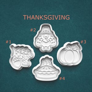 Thanksgiving Cookie Cutter Set ~ Turkey, Pumpkin, Leaf & Acorn, and Pie Cutters ~ Autumn Baking Collection