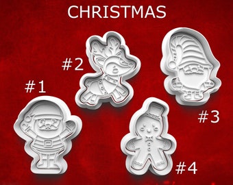 Christmas Cookie Cutters ~ Santa Claus Cookie Cutter ~ Elf Cookie Cutter ~ Reindeer Cutter ~ Gingerbread Cutter ~ Polymer Clay Cutters