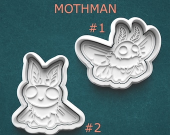 Mothman Cookie Cutter and Clay Stamp ~ Cute Cryptid Cookie Cutter and Press ~ Folklore Monster Cookie Cutters ~ Cryptozoology Gifts