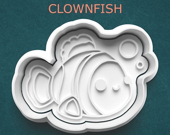 Clownfish Cookie Cutter ~ Ocean Animal ~ Fish Clay Cutter ~ Polymer Clay Cutters ~ Baking Supplies ~ Kitchen Gifts ~ Smiling Fish Cutter