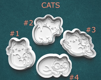 Adorable Cat Clay Cutters ~ Cat Butt Cookie Cutter ~ Glasses Cat Cutter ~ Kitten Cutter ~ Polymer Clay Cutters ~ Baking Supplies ~ Crafts