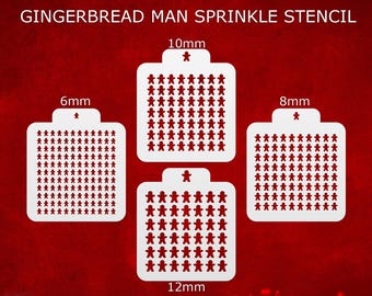 Gingerbread Man Sprinkle Card ~ DIY Custom Sprinkle Stencil ~ Royal Icing Sprinkles ~ Christmas Sprinkle ~ Multiple Sizes ~Dye Free Sprinkle