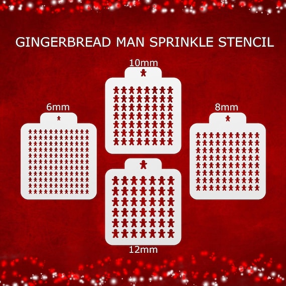 Gingerbread Man Sprinkle Card ~ DIY Custom Sprinkle Stencil ~ Royal Icing Sprinkles ~ Christmas Sprinkle ~ Multiple Sizes ~Dye Free Sprinkle