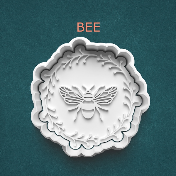 Honeybee Cookie and Clay Cutter ~ Bee Cookie Cutter and Stamp ~ Bumblebee Clay and Cookie Cutter ~ Insect Cookie Cutter ~ Beekeeper Gift