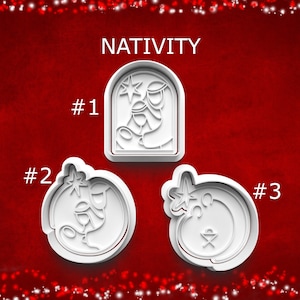 Nativity Cookie Cutters ~ Nativity Ornaments ~ Polymer Clay Cutters ~ Jesus Is The Reason For the Season ~ Christian Christmas ~ Clay Cutter