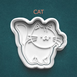 Cat Cookie Cutter ~ Polymer Clay Cutter ~ Cute Cat ~ Kitten Clay Cutter ~ Fondant Cutter ~ Gifts for Cat Lovers ~ Gifts for Her