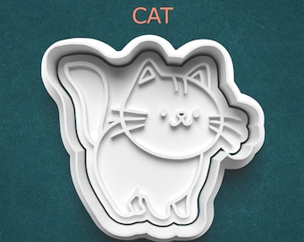 Cat Cookie Cutter ~ Polymer Clay Cutter ~ Cute Cat ~ Kitten Clay Cutter ~ Fondant Cutter ~ Gifts for Cat Lovers ~ Gifts for Her