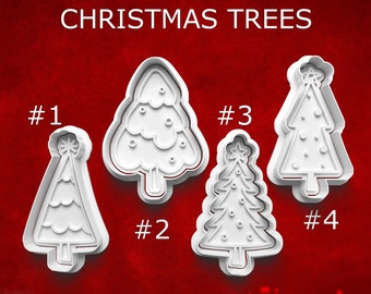 Christmas Tree Cookie Cutters ~ Christmas Tree Ornament Cutters ~ Clay Cutters ~ Christmas Cookies ~ Cookie Decorating ~ 3d Printed Gifts