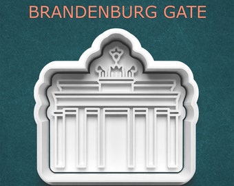 Brandenburg Gate Polymer Clay Cutter ~ Germany Cookie Cutter ~ Cold War History ~ Berlin Germany Landmarks ~ Travel Cookie Cutter with Stamp