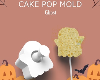 Ghost Cake Pop Mold – 2-Piece Set with Pop Press Tool | Perfect for Holiday Cake Pops, Crafts, and Treats | Gift Idea for Bakers