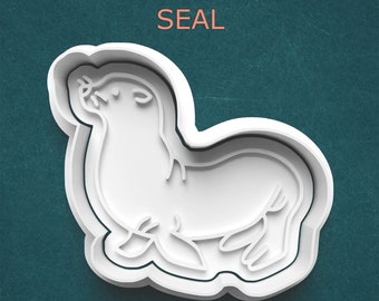 Seal Cookie Cutter ~ Cute Animal Cookie Cutter ~ Polymer Clay Cutter ~ Clay Stamp ~ Pottery Stamp ~ Crafting Accessories ~ Baking Supplies