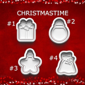 Christmas Cookie Cutters ~ Christmas Gift ~ Christmas Ornament ~ Star Ornament ~ Christmas Bag ~ Pottery Stamp ~ Clay Stamp ~ Baubles