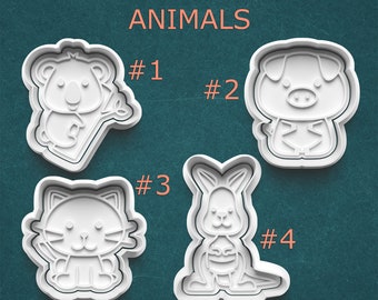 Kangaroo Clay Cutter ~ Pig Cookie Cutter ~ Kitten Cutter ~ Koala Cookie Cutter ~ Animal Crafts ~ Cute Animal Art Supplies ~ Kids Crafts