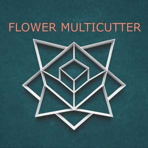 Flower Multicutter ~ Geometric Floral Cookie Cutter ~ Layered Flower Clay Cutters ~ Multi Size Baking Tool ~ Polymer Clay Stamp
