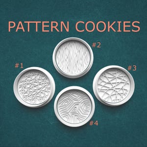 Pattern Cookie Cutters - Unique Textured Cookie Stamps for Geometric, Abstract, and Organic Designs - Perfect for Creative Bakers, Pottery