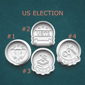 Election Cookie Cutters ~ Presidential Election ~ I Voted ~ Ballot Box ~ Republican Elephant ~ Democrat Donkey ~ American Politics ~ Vote